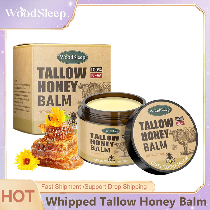 Whipped Beef Tallow Balm – Organic Face & Body Moisturizer with Honey