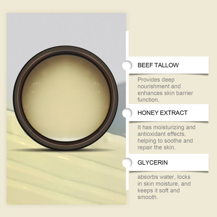 Whipped Beef Tallow Balm – Organic Face & Body Moisturizer with Honey